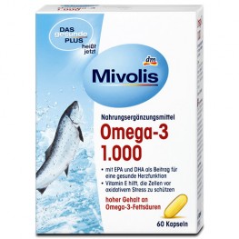Омега 3 Рыбий жир Omega - 3, 1000mg Mivolis  60 шт.